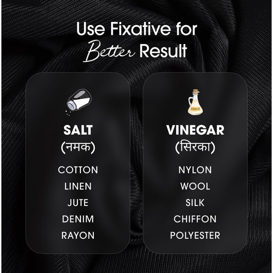 Fabric Dye, Shade Jeans Black, Pack of 5 Single Color Pouches