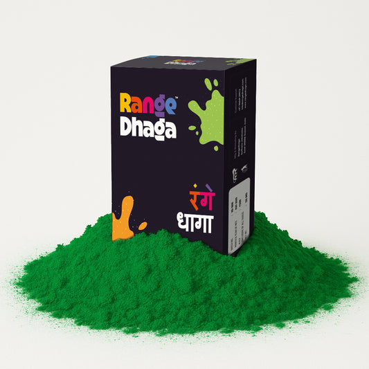 Rangedhaga Fabric Dye colors, Shade Green, Pack of 5 Single Color Pouches with dye fixer - rangedhaga
