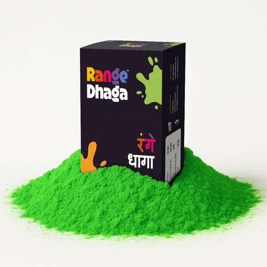 Rangedhaga Fabric Dye colors, Shade Parrot Green, Pack of 5 Single Color Pouches with dye fixer - rangedhaga