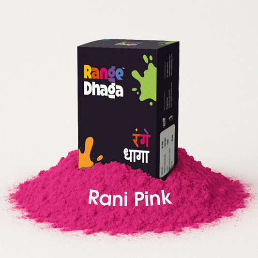 Rangedhaga Fabric Dye colors, Shade Rani Pink, Pack of 5 Single Color Pouches with dye fixer - rangedhaga
