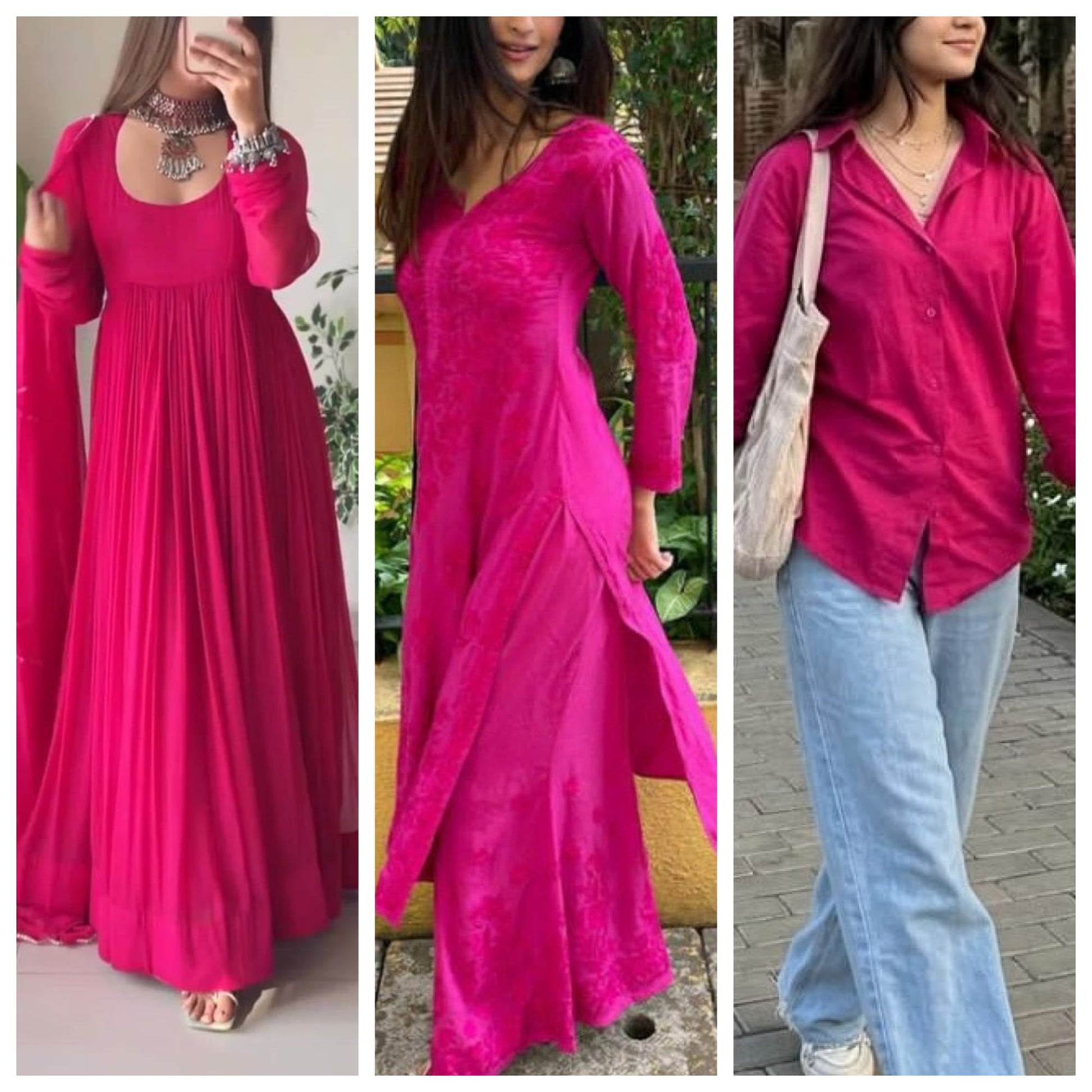Pink fabric dye pack by Rangedhaga showing five bottles of pink dye and fixer for clothing dyeing projects.