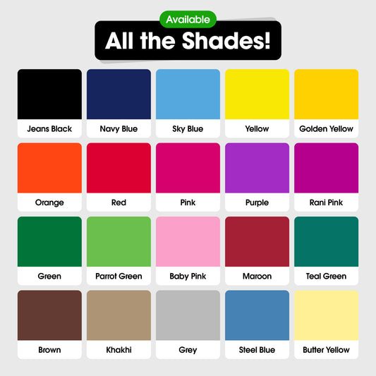 Rangedhaga Fabric Dye Colors, Shade of Jeans Black & Navy Blue, Combo 10 (5+5) Multi-Fabric Dye Color with Dye Fixer - rangedhaga