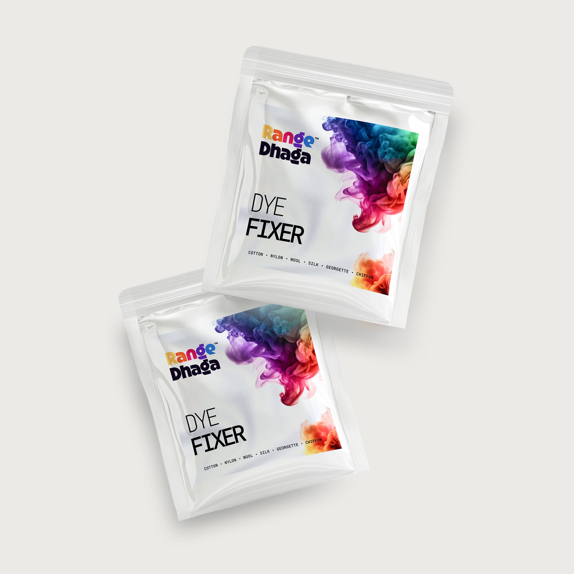 Rangedhaga fabric dye fixer sachets to prevent fading on colored clothes, pack of 5 for home fabric color preservation.