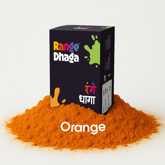 Rangedhaga Fabric Dye colors, Shade Orange, Pack of 5 Single Color Pouches with dye fixer - rangedhaga
